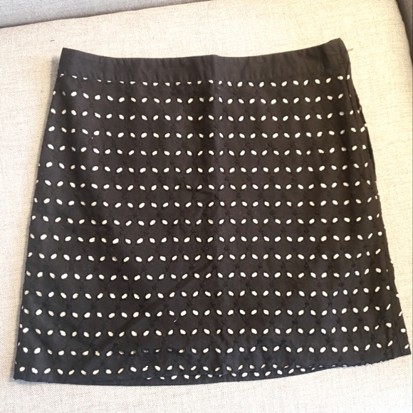 Mango 100% Cotton Pointelle Black Skirt - Picture 1 of 6